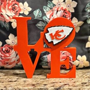 Red LOVE Sign with KC Chiefs Logo